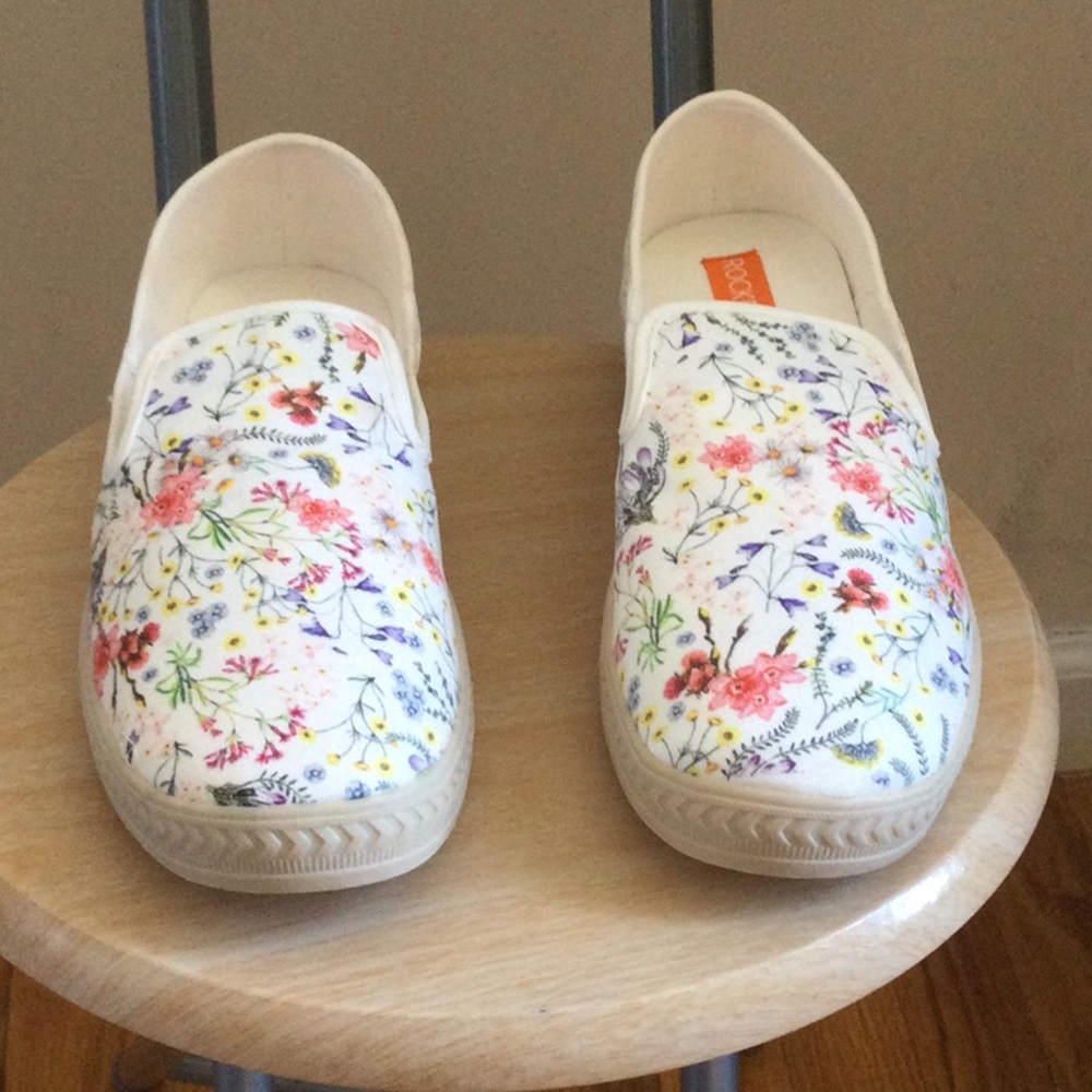 RocketDog Women Floral Slip-On Sneaker White 9 NEW